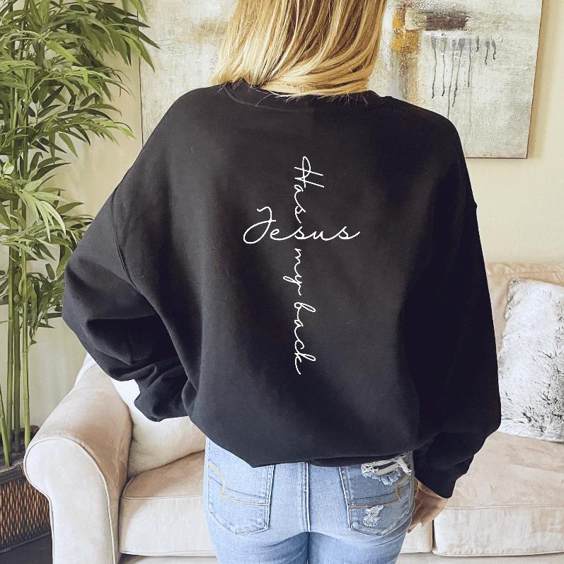 Jesus Has My Back Sweatshirt Lightweight