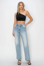 RISEN High Rise Straight Jeans