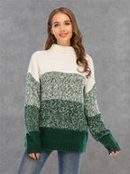 Angel Wings Color Block Turtleneck Sweater