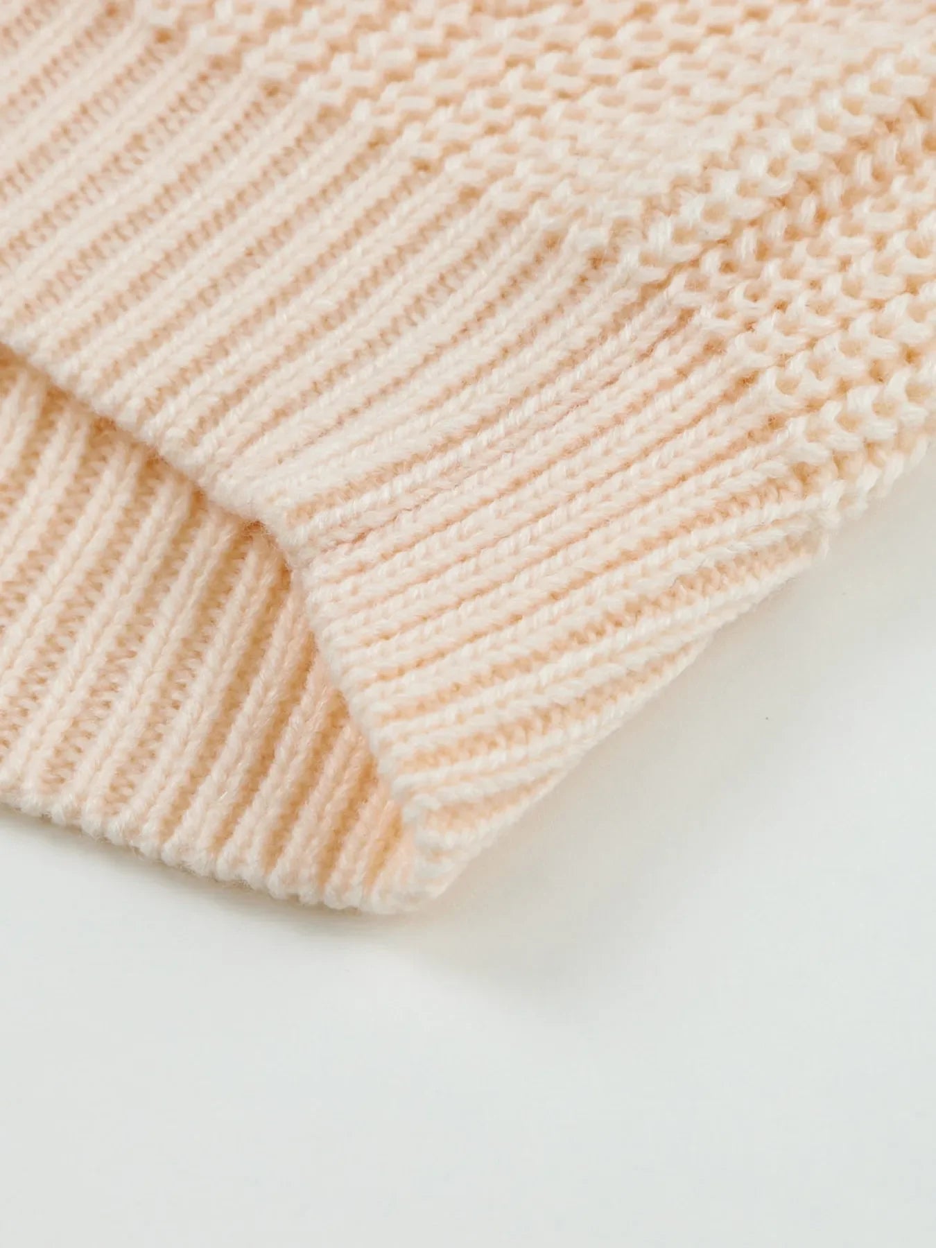 Openwork Round Neck Long Sleeve Sweater