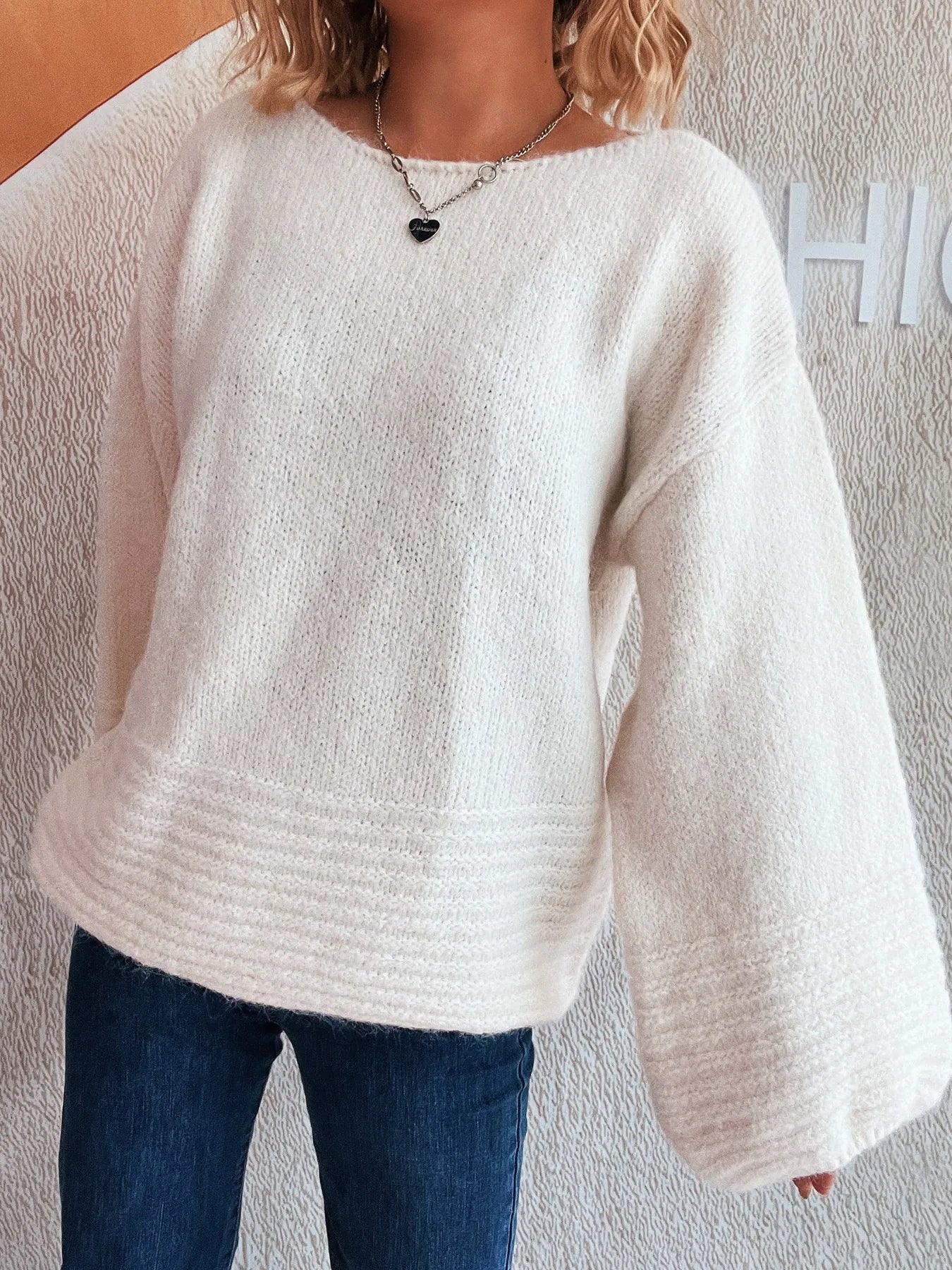 Relaxed Fit Round Neck Sweater