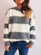 Striped Contrast Long Sleeve Sweater