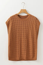 Textured Pattern Round Neck Sweater Vest