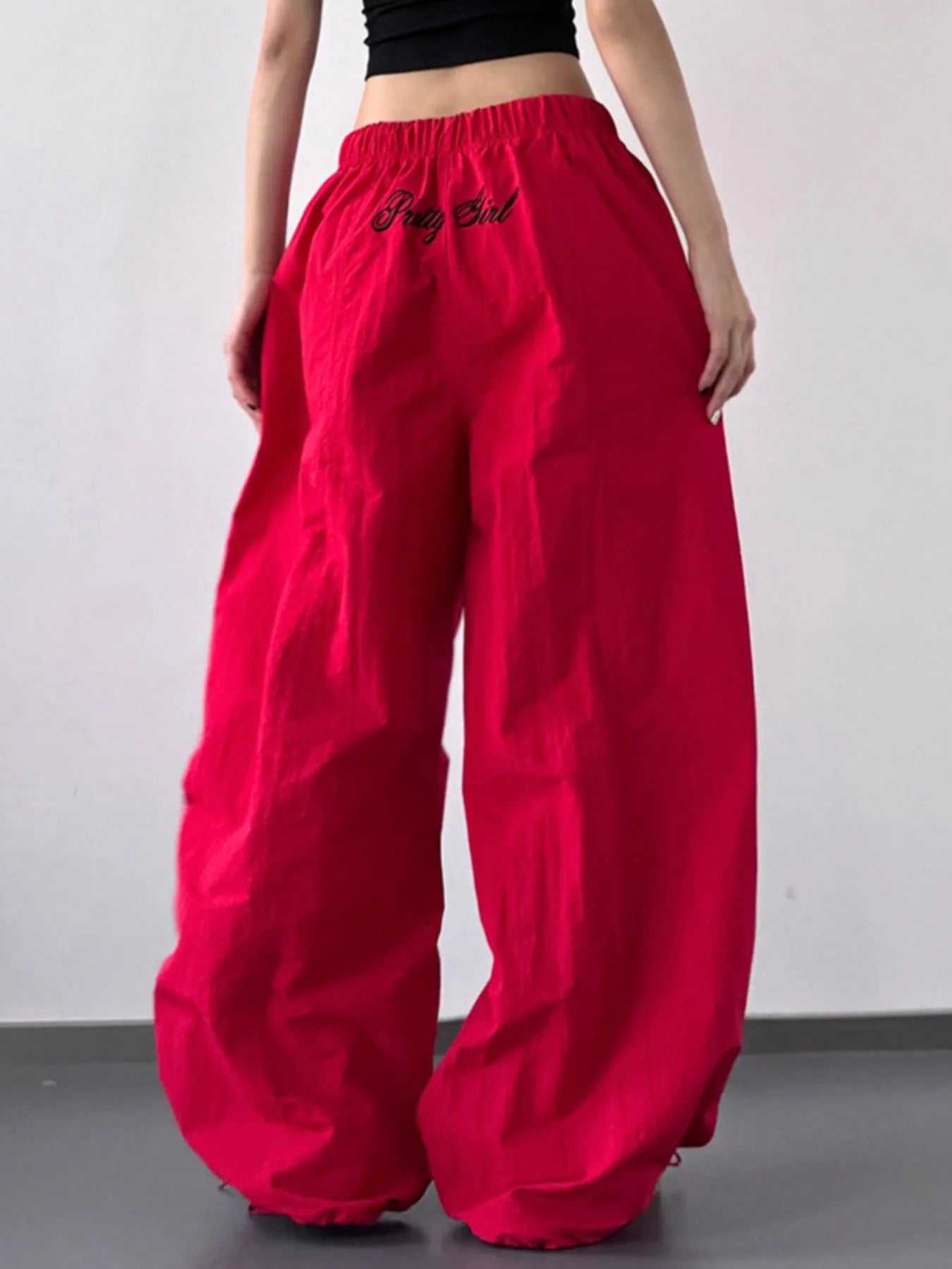 Drawstring Wide Leg Pants