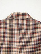 Houndstooth Lapel Collar Blazer