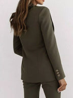 Double-Breasted Lapel Collar Blazer