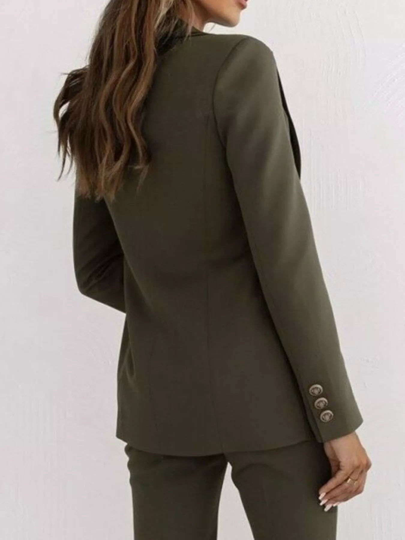 Double-Breasted Lapel Collar Blazer