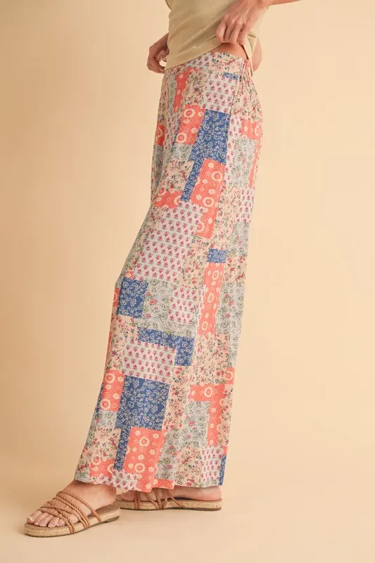 Aemi+Co Printed Wide Leg Pants