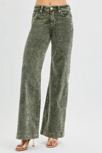 RISEN Full Size High Rise Wide Leg Corduroy Jeans Plus Size