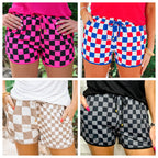 Women's Checkered Drawstring Casual Summer Shorts