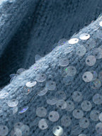 Sequin Openwork Long Sleeve Sweater
