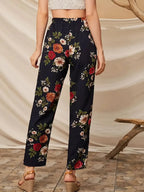 Tied Floral Straight Pants