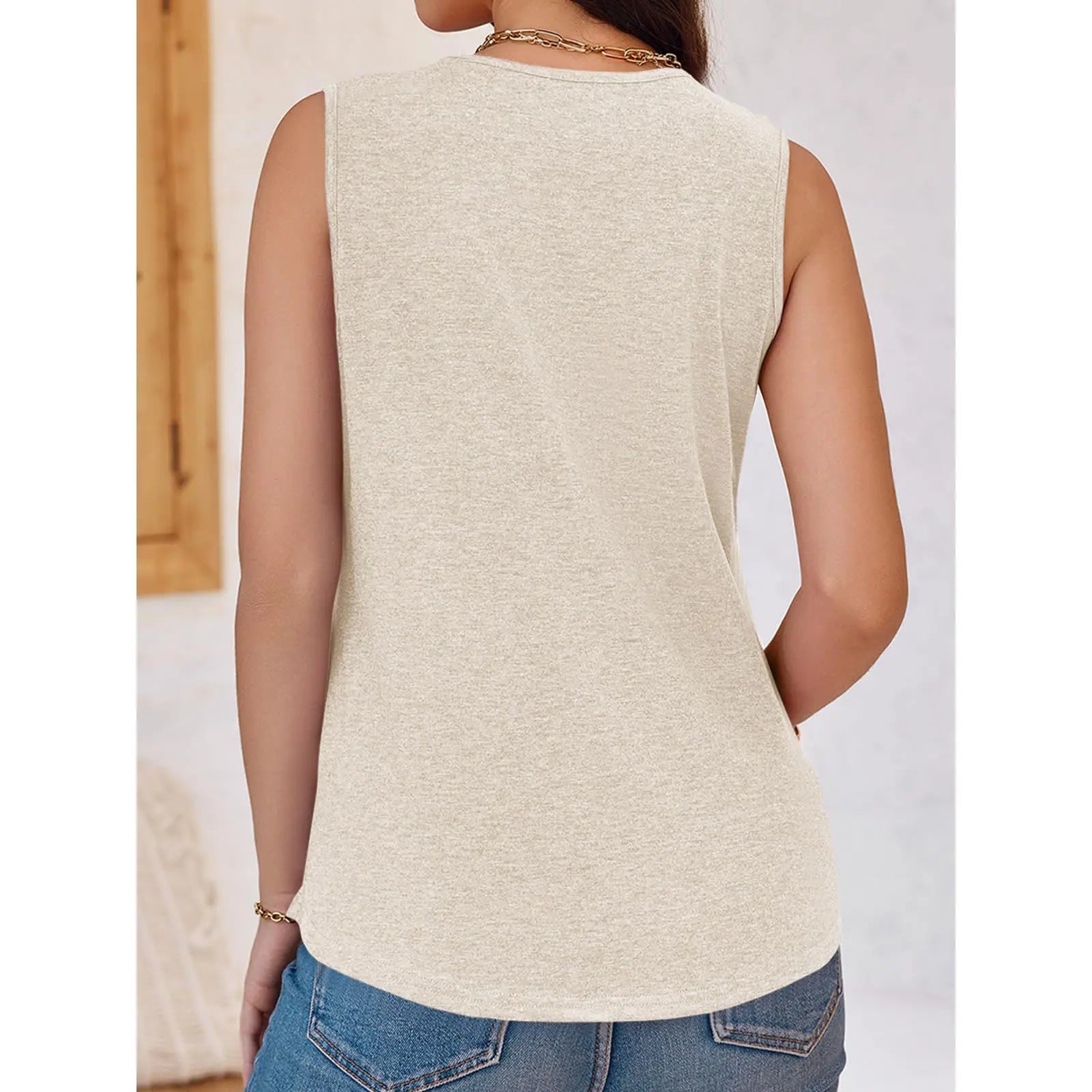 Women's V-Neck Sleeveless Casual Summer Top