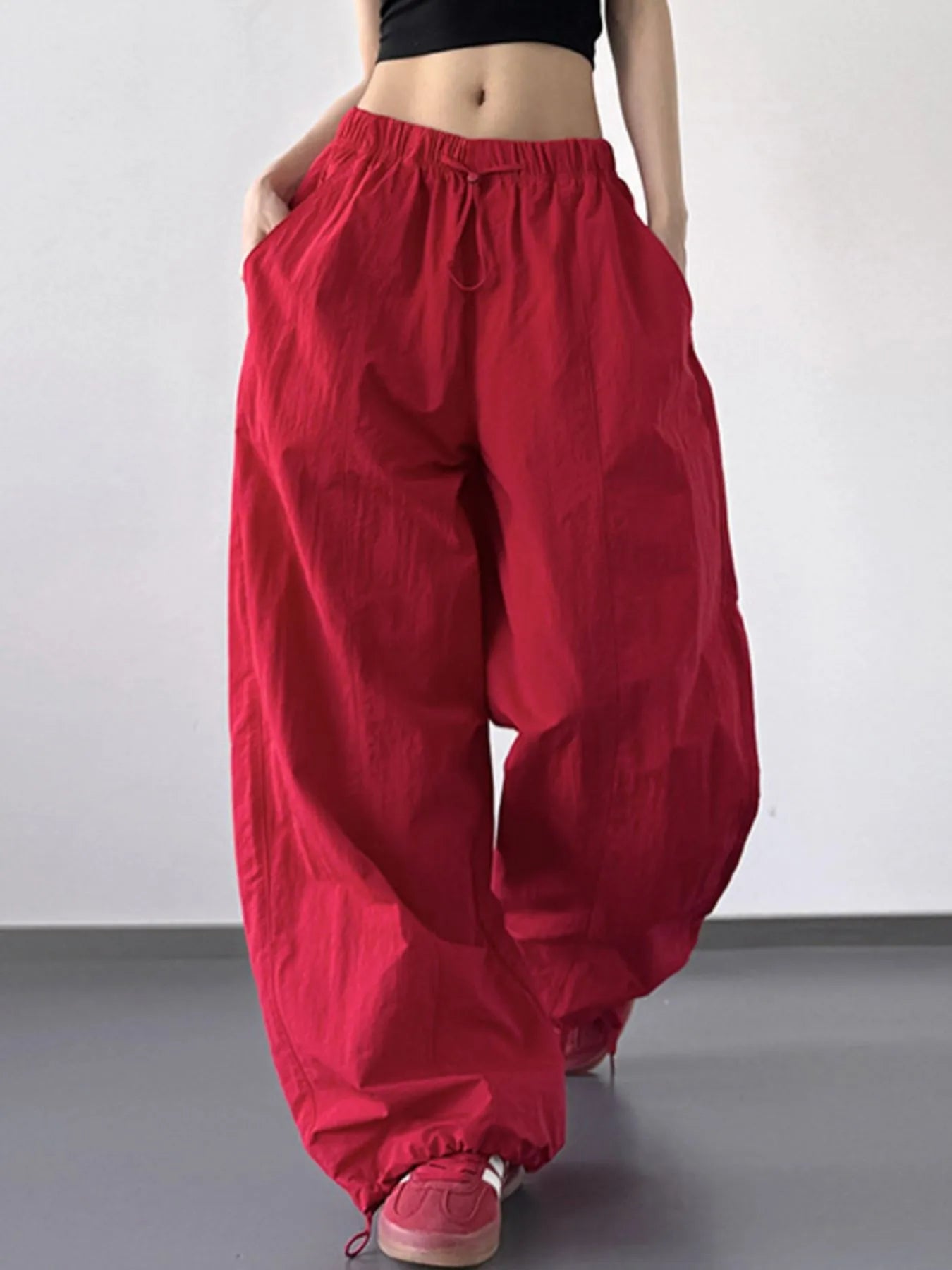 Drawstring Wide Leg Pants