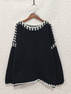 Contrast Trim Oversized Sweater