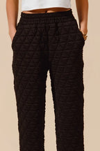 SO ME Triangle Quilted Straight Jogger Pants