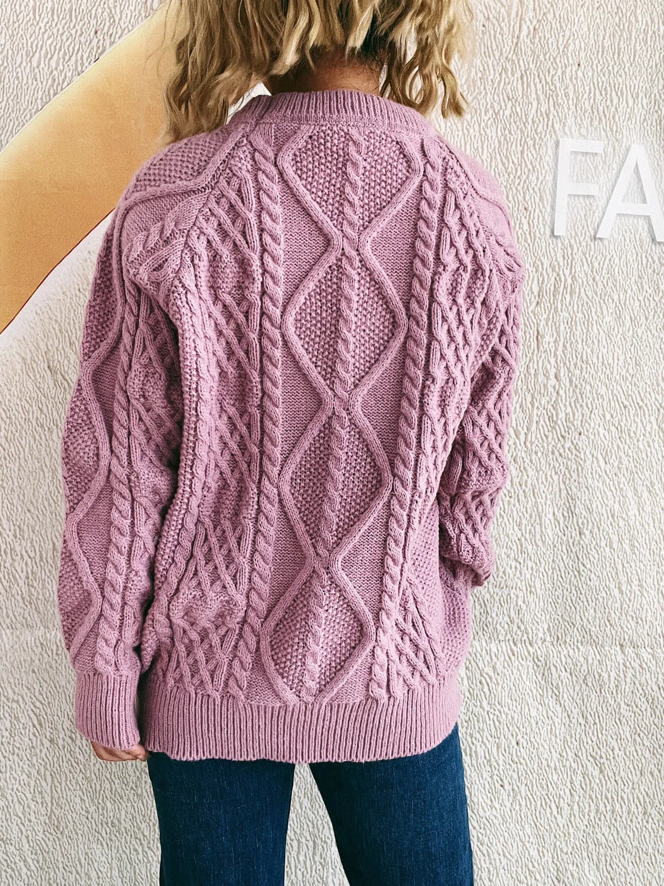Cable Knit Long Sleeve Sweater