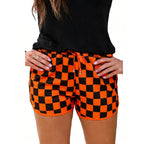 Women's Checkered Drawstring Casual Summer Shorts