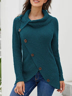 Full Size Texture Turtleneck Long Sleeve Sweater Plus Size