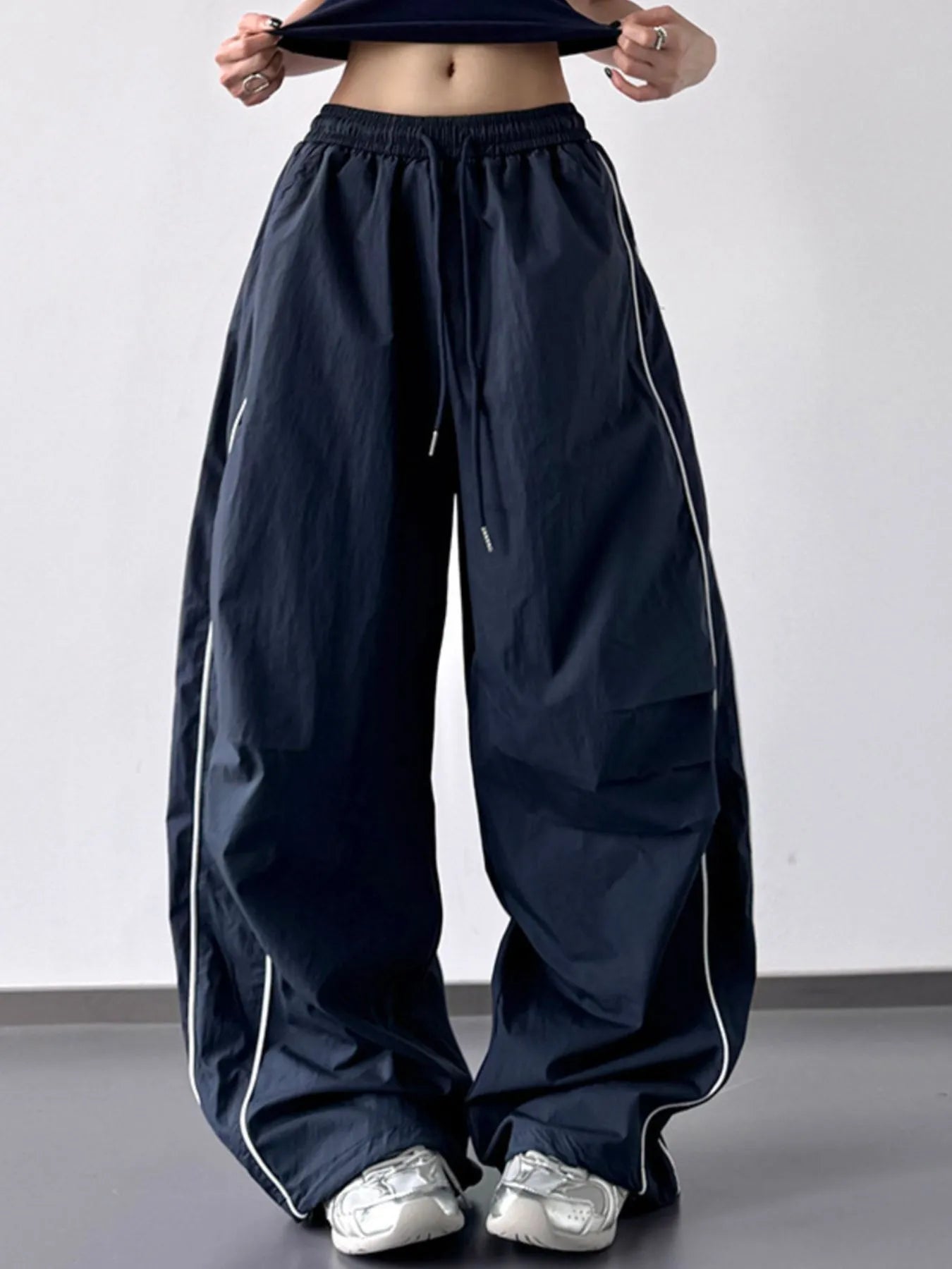 Drawstring Wide Leg Pants