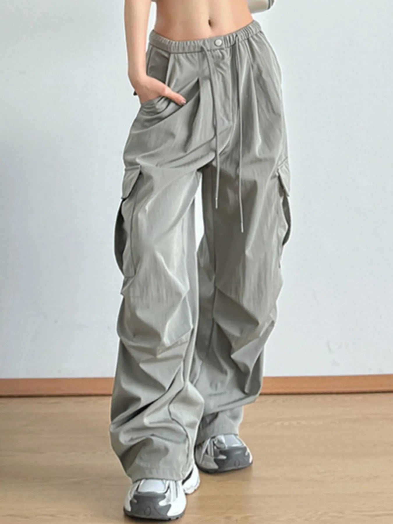 Drawstring Wide Leg Pants