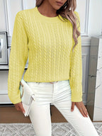Cable Knit Round Neck Sweater