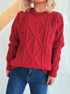 Cable Knit Long Sleeve Sweater