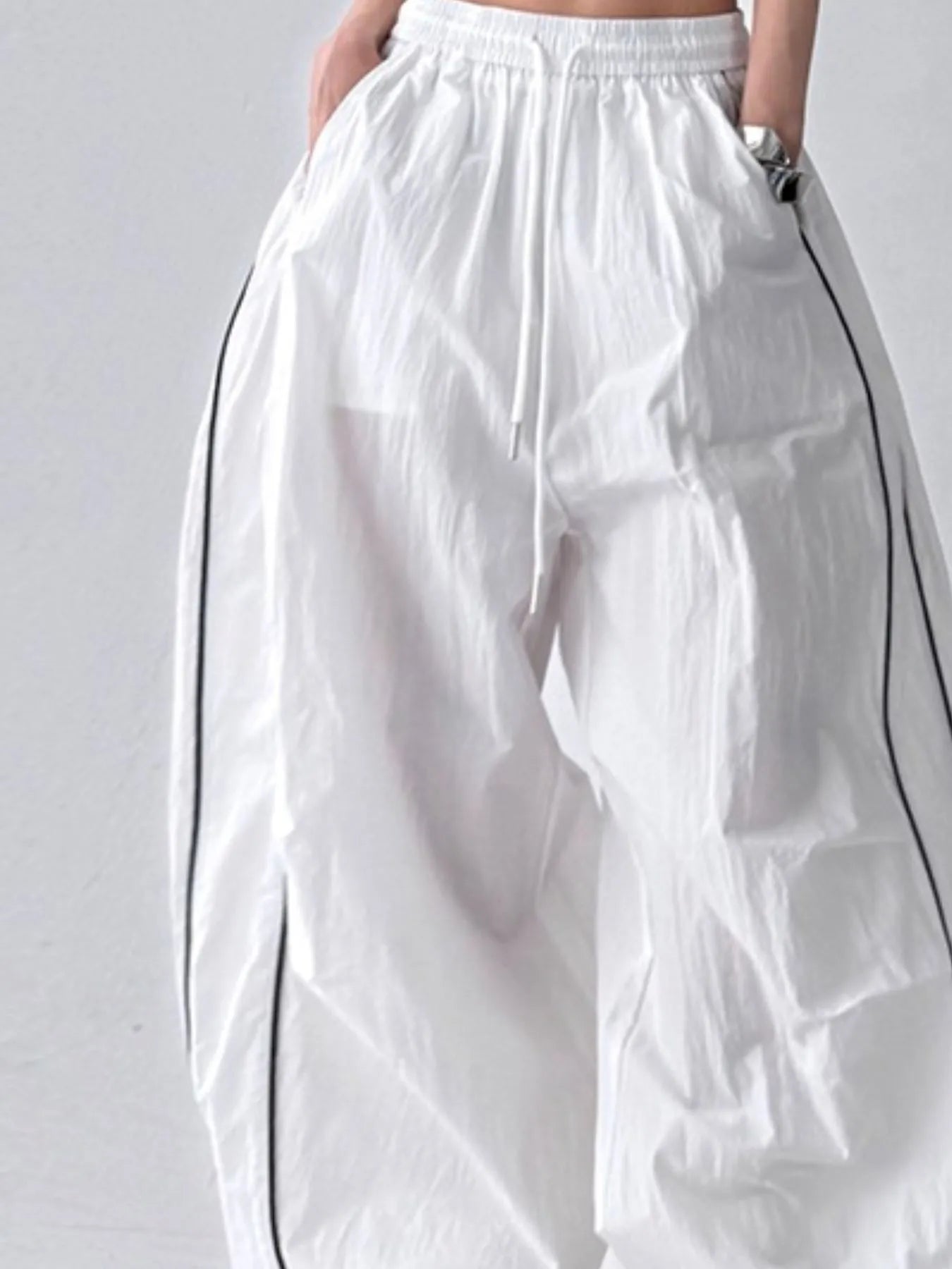 Drawstring Wide Leg Pants