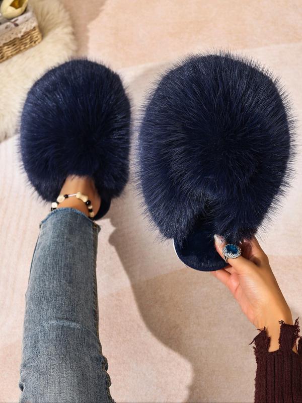 New Trendy Plush Fur Slippers