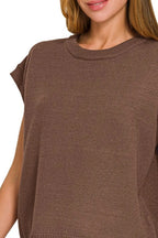 Zenana Oversized Viscose Sweater Vest