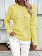 Cable Knit Round Neck Sweater
