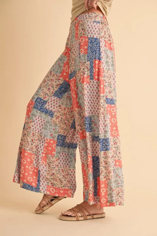 Aemi+Co Printed Wide Leg Pants