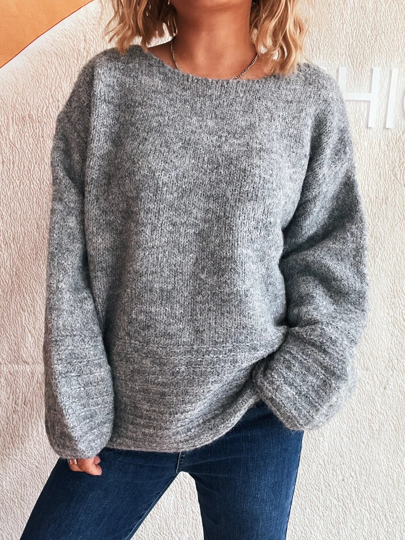 Relaxed Fit Round Neck Sweater