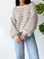 Oversized Striped Drop Shoulder Sweater
