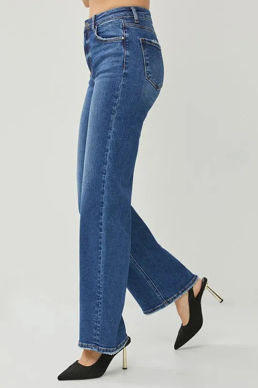 RISEN High Rise Straight Jeans