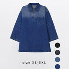 Half-Zip Collared Vintage Denim Dress