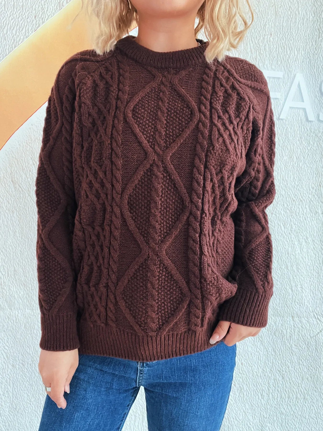 Cable Knit Long Sleeve Sweater