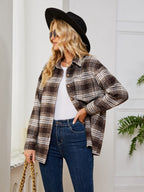Plaid Collared Shirt Jacket