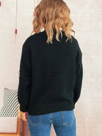 Sequined Diamond Pattern Oversized Sweater