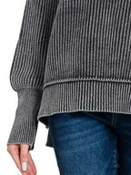 Zenana Washed Side Slit Oversized Sweater