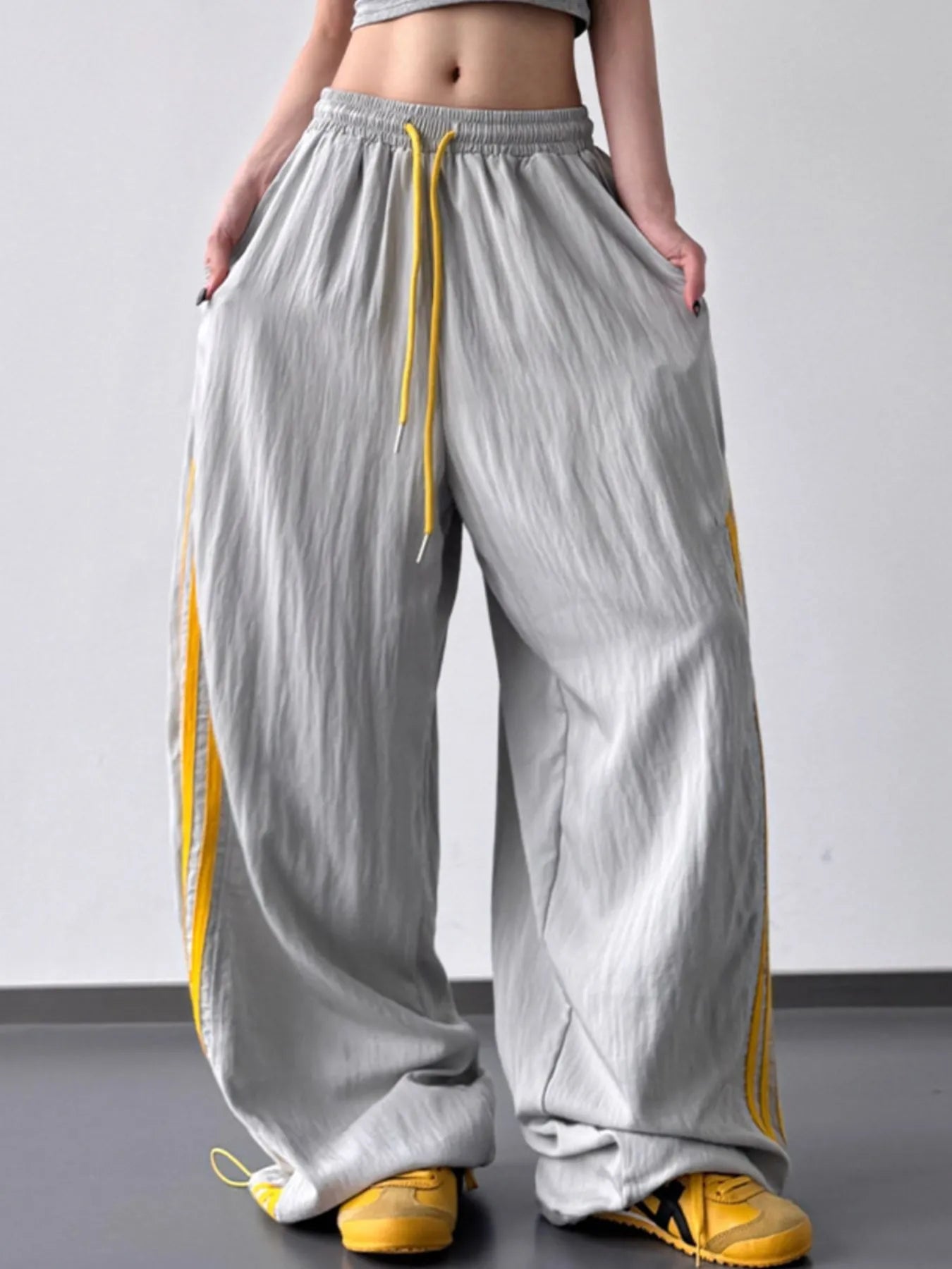 Side Striped Wide Leg Pants