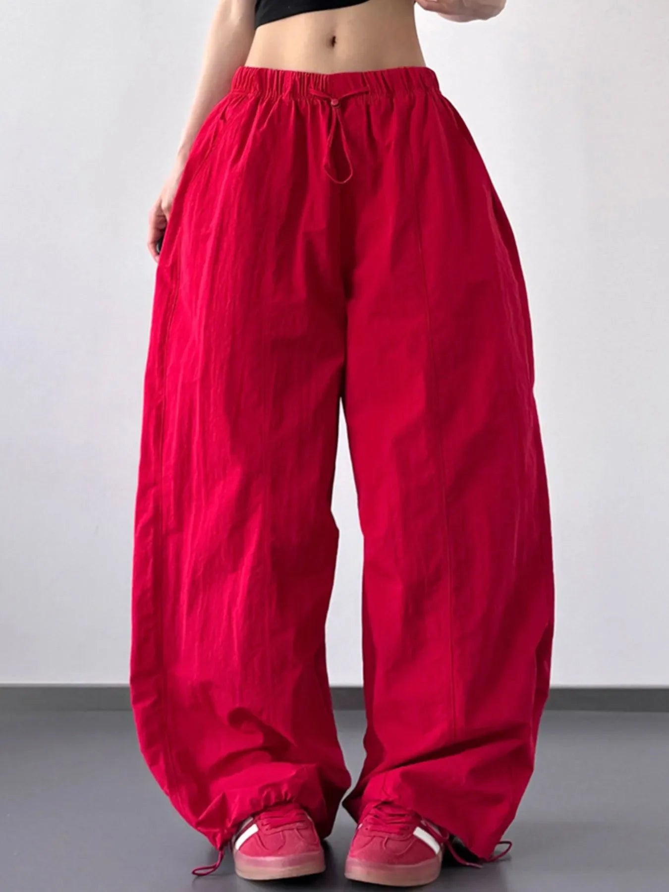 Drawstring Wide Leg Pants