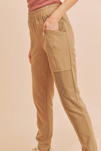 Aemi + Co Elastic Waist Joggers with Pockets