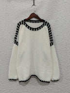 Contrast Trim Oversized Sweater