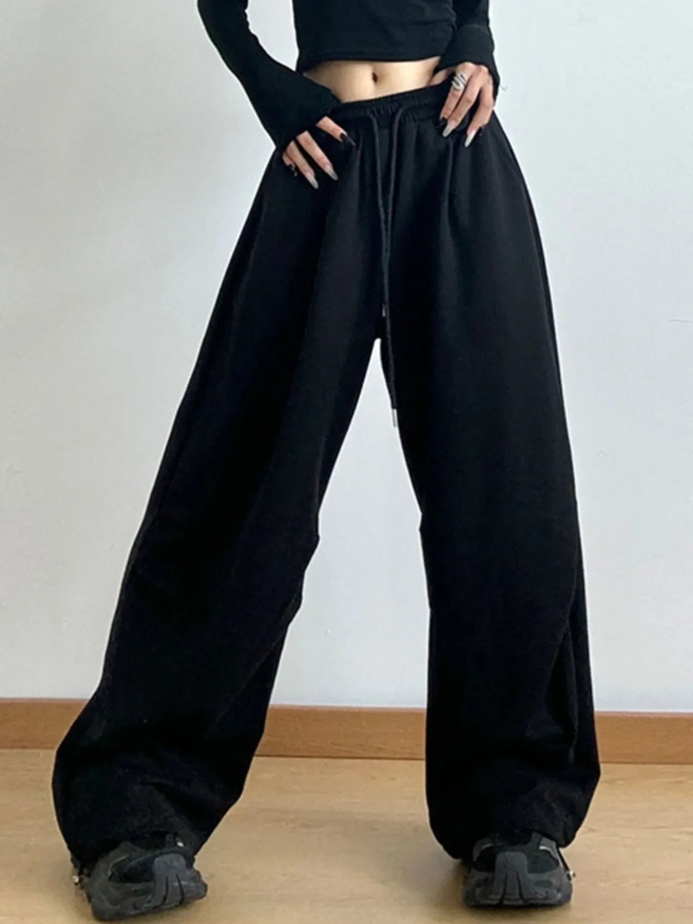 Drawstring Wide Leg Pants