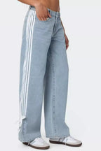 Side Striped Loose Fit Jeans