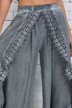 Full Size Lace Detail Wide Leg Pants Plus Size