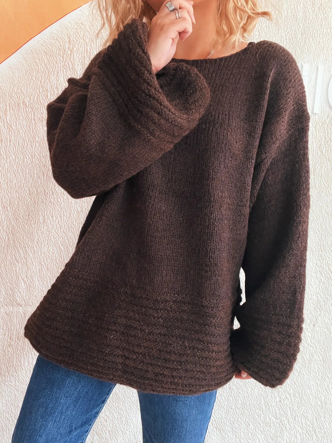 Relaxed Fit Round Neck Sweater