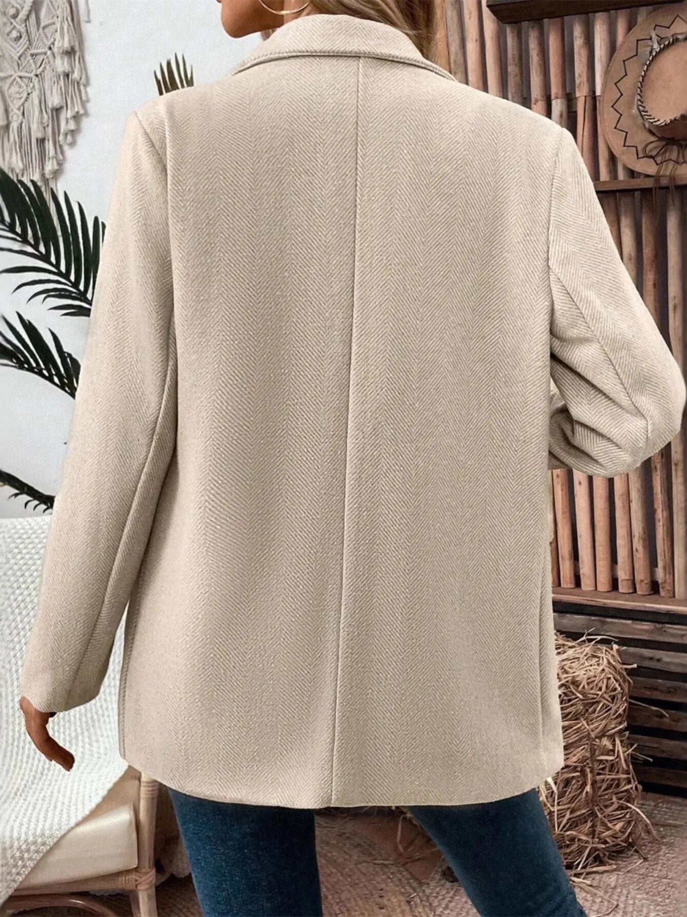 Lapel Collar Long Sleeve Blazer