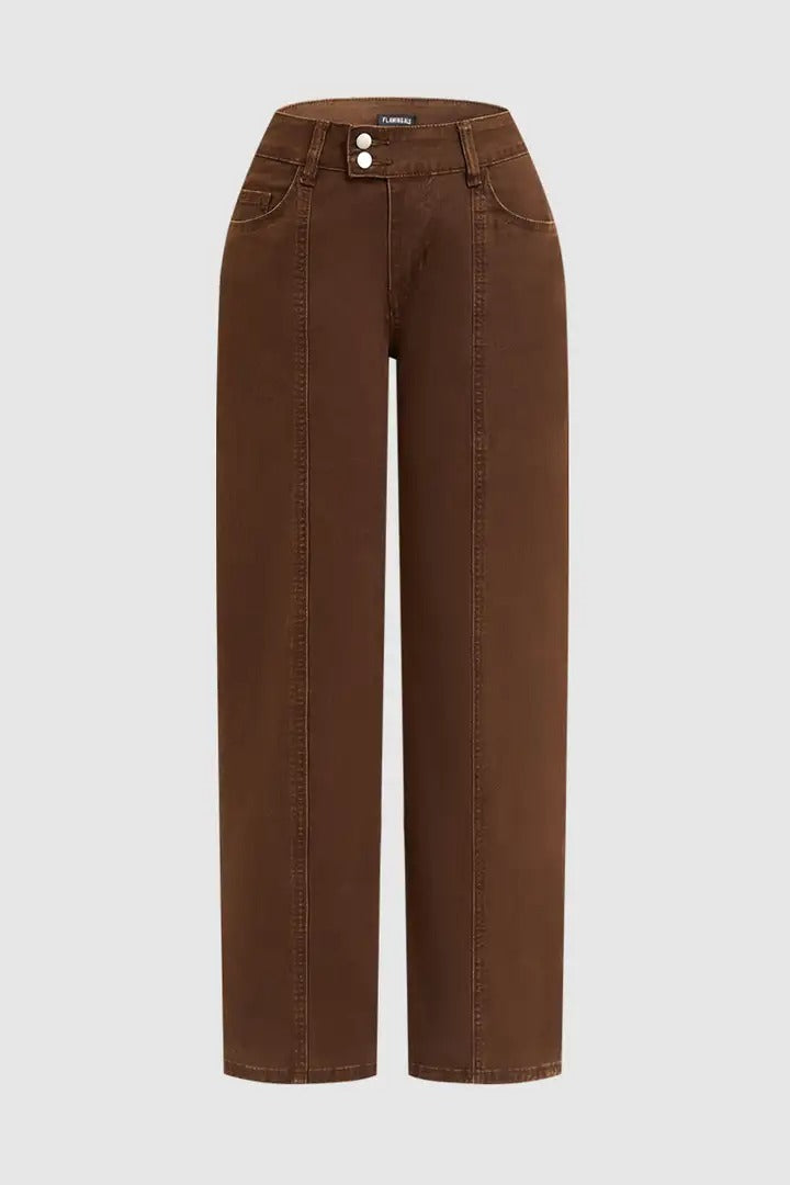 Mid Rise Stretchy Straight Leg Butt Hugging Pants